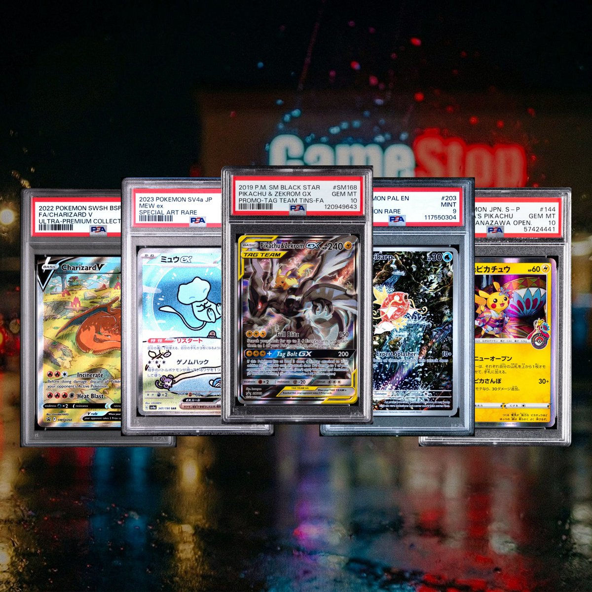Just hit the button to ship 50 @GameStop @PowerPacks Pokémon slabs to myself &amp; across the globe to friends in the UK &amp; Europe! 🔥 It's an honour to support the company we love &amp; to have the privilege of doing it in such a fun way. Cheers, everybody! 🥃 #GameStop #Pokemon