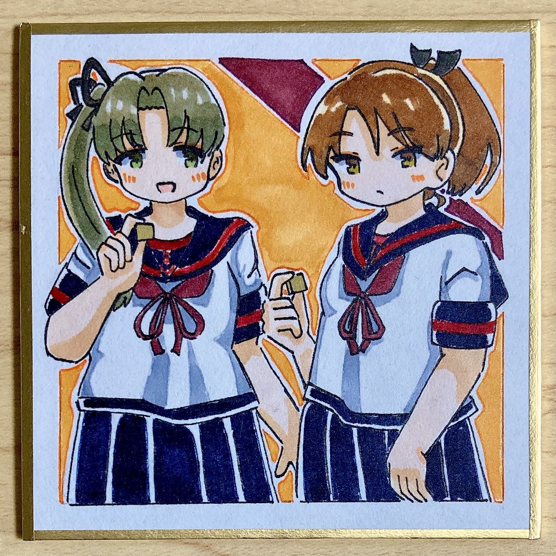 念願のミニこけ色紙が届きました！綾敷はいいぞ！ 実物で見ると、可愛