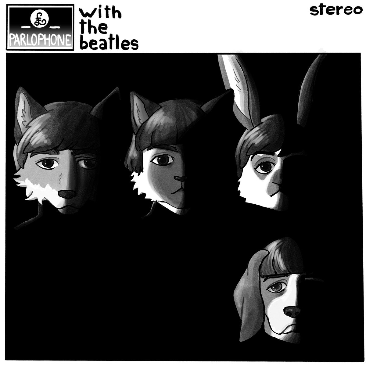 with the beatles🦊🐱🐰🐶