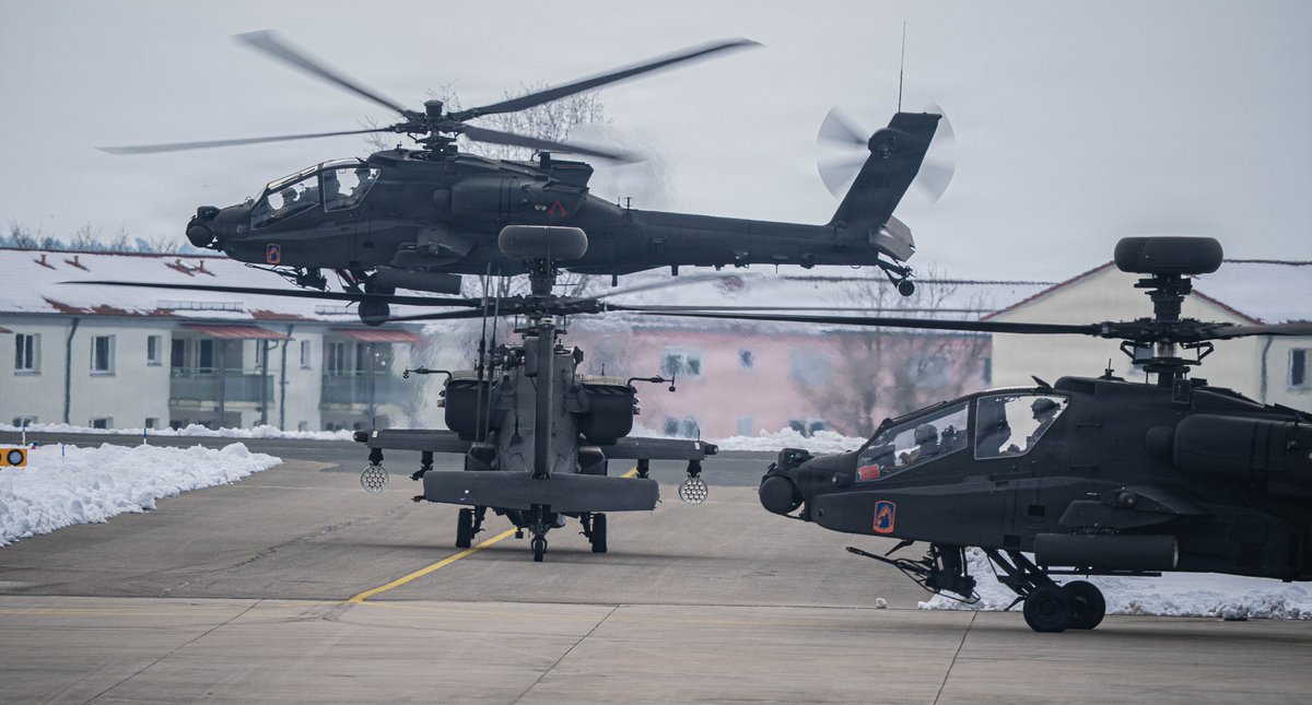 OnAviation_EN's tweet photo. The AH-64 Apache first flew in 1975, entered service in 1986. Designed specifically to survive heavy fire, it features armored crew compartments and redundant flight systems. More than 2400 units have been built and it remains one of the most combat-proven helicopters in history https://t.co/YgYmMK8ovv