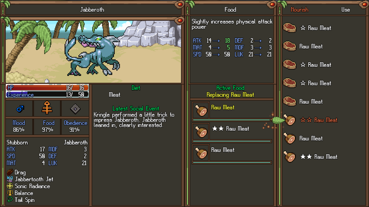 Your beasts remember how you treat them.

In #AlchemicBeasts, feeding, care, and attention shape their growth, personality, and combat potential.

Neglect has consequences. Care creates power.
#pixelart