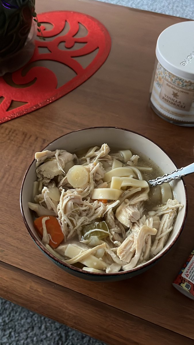 Nothing like homemade chicken noodle soup on a cold day!  Ginger bug started and the second batch of oregano oil going!  No time to get sick.