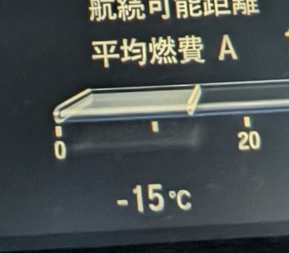 車の温度表示。