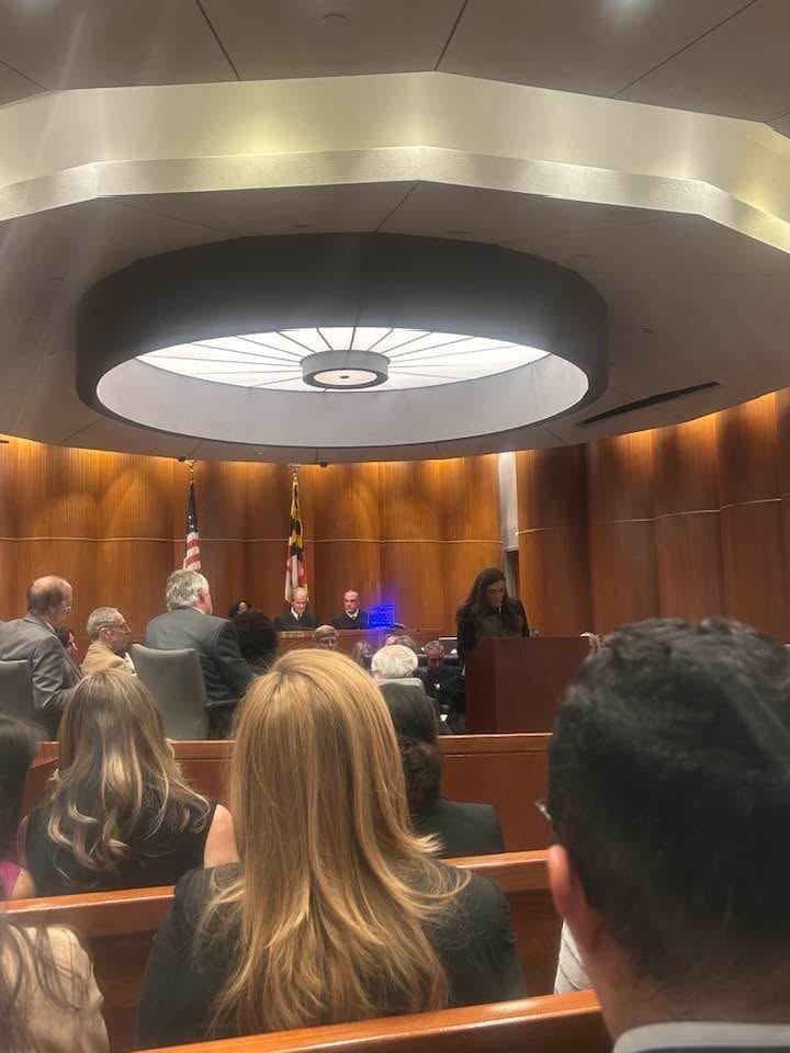 Ebel4MoCo's tweet photo. Congratulations on the investiture of Victor Manuel Del Pino as an Associate Judge of the Sixth Judicial Circuit of Maryland! It was a wonderful ceremony! #MoCo https://t.co/nJWAB5hHlJ