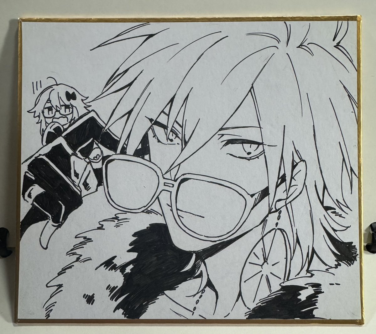 色紙結局2枚しか描けなかったー！ 1枚300円で頒布します！ミニサンカル