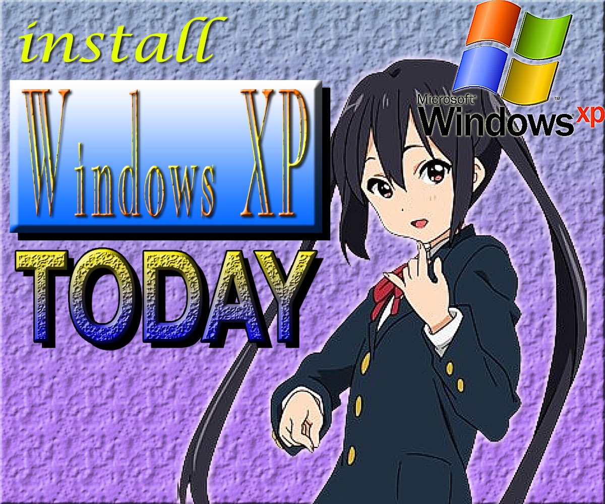 womanfailure's tweet image. Azusa wants you to download Windows XP