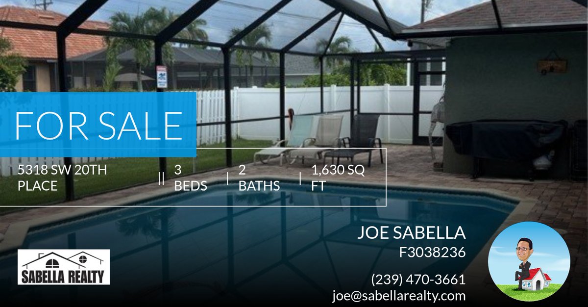 SabellaRealty's tweet photo. Amazing Pool Home in An Amazing Location! Call Joe Sabella with Sabella Realty at (239) 470-3661 to schedule a showing.

For more info contact Joe Sabella with Sabella Realty,  at 239-470-3661. https://t.co/gt1IUIKJko https://t.co/GrEF9NJiY7