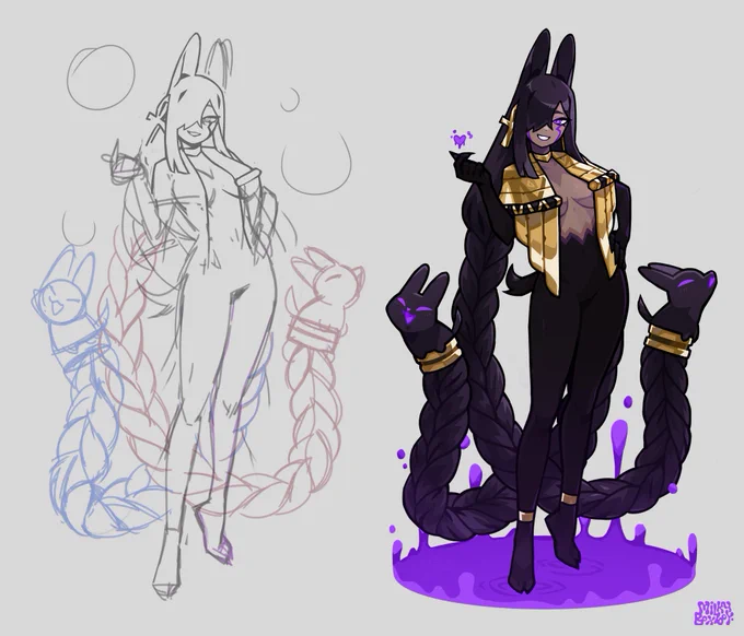 Ayana sketch vs render