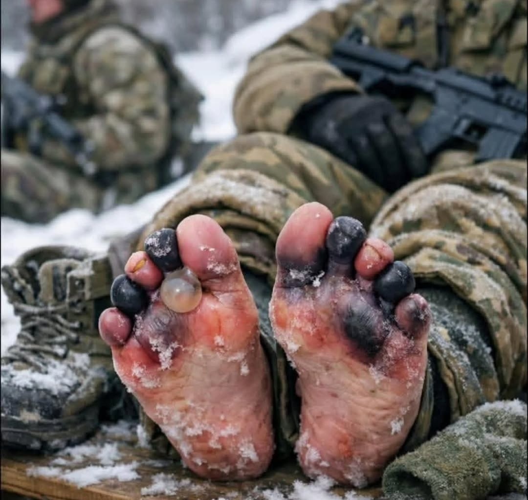 Сьогодні їду з роботи втомлена...

Говорю з Сашком, а він каже: такий холод, що автомат руки «прихоплює».
А щойно побачила ці ноги... і подумала: Боже, і я ще жалілася...

Поки ми мерзнемо кілька хвилин вони живуть у цьому холоді щодня.
В окопах. У снігу. Без тепла. Але з вірою.