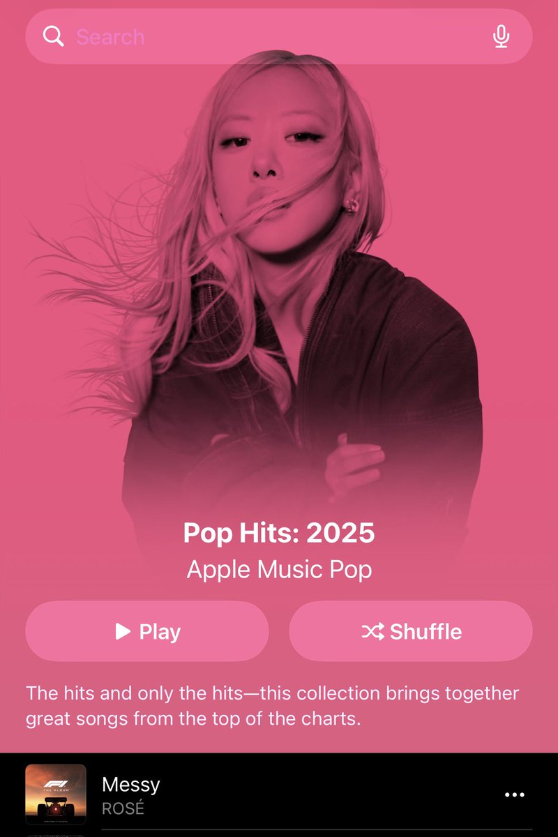 idk if this is new? rosé is currently the face of Apple Music Pop Hits: 2025 playlist.