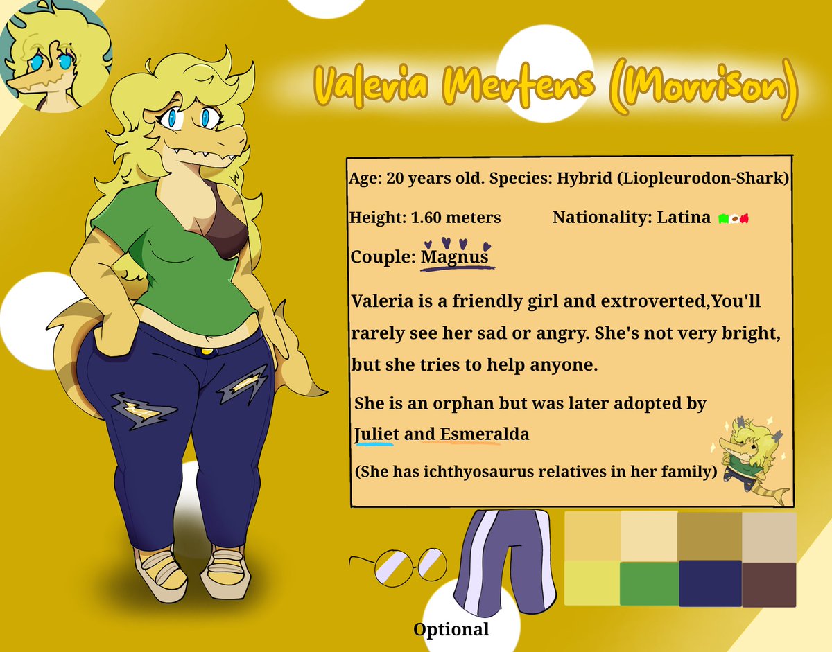 Valeria's reference sheet.
(I'm reposting it because she has a new name)