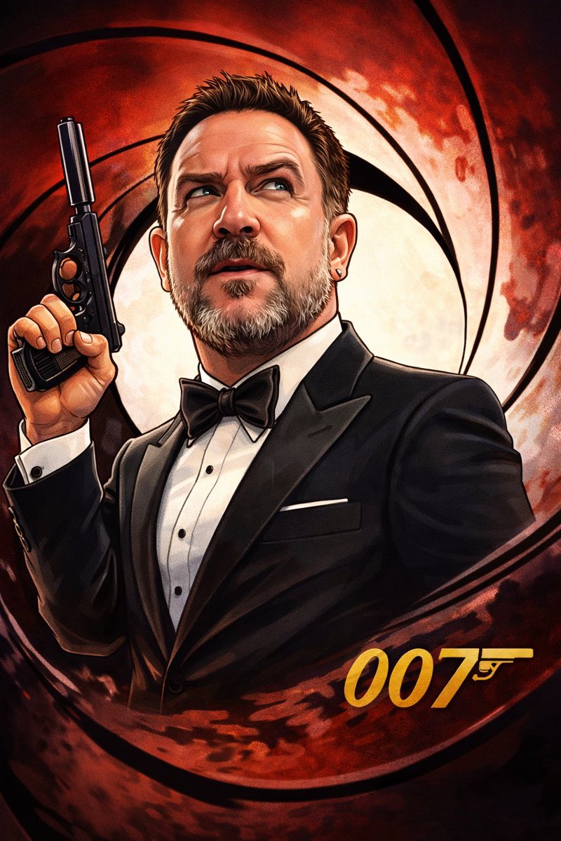 The studio doesn’t want me to give it away, but I am the next 007.