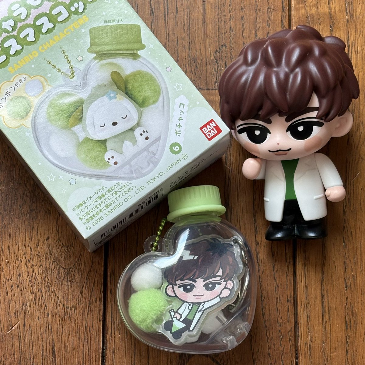 キャラもふケースの中にアクキー入れてみた💚 可愛い😍 コンビニで買っ