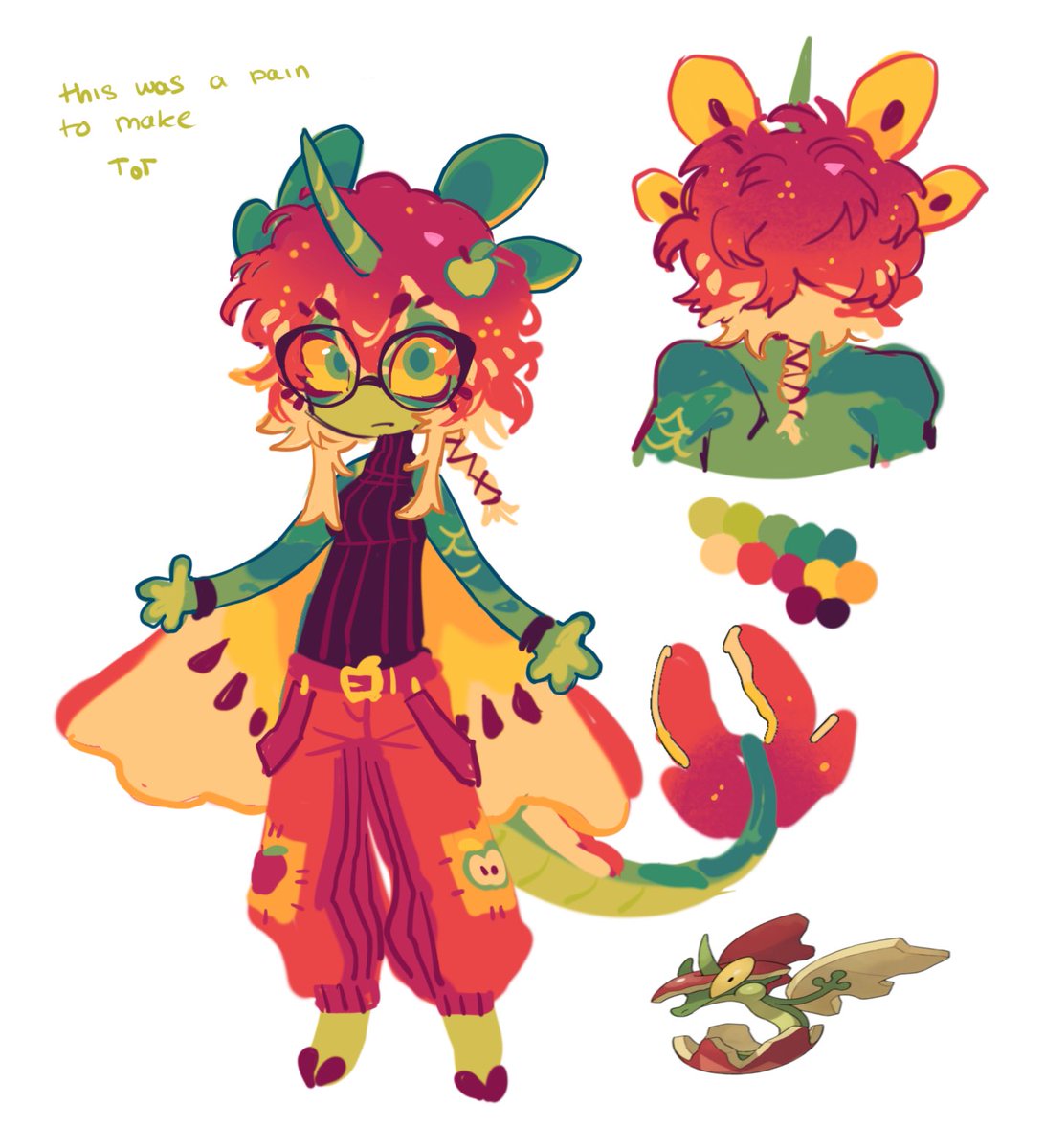 ribbonhorse's tweet image. Quick scribble design for an oc challenge with friends