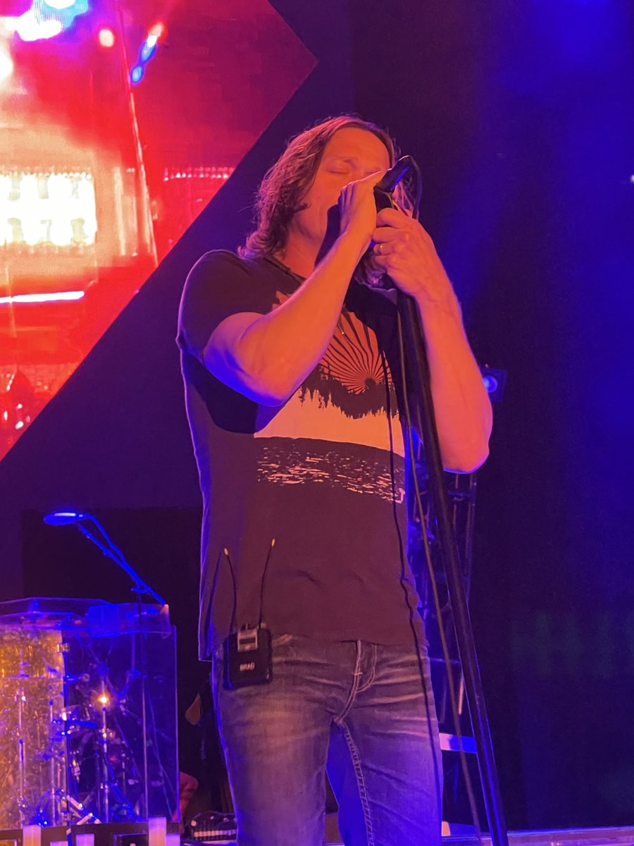 I snapped this pic of Brad at Brandon. He smiled a lot that night and talked about how good it was to be home in Mississippi. I will never forget how special it was to see the <a href="/3doorsdown/">3 Doors Down</a> guys filling sandbags post Katrina. What great guys. RIP, Brad.