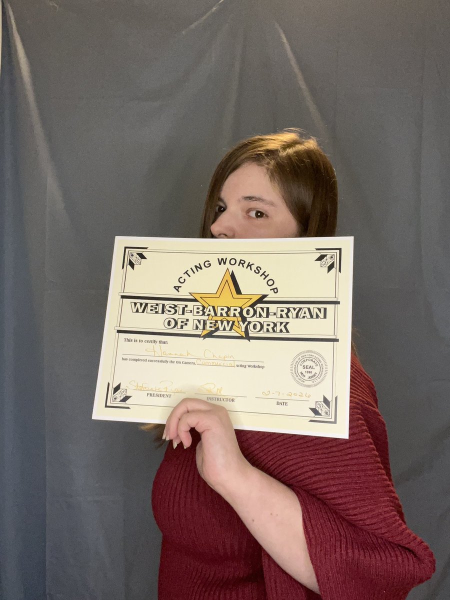As of today, I am a graduate of the Weist-Barron-Ryan Commercial Acting Workshop! This was an amazing 5 week experience and I’m happy I took this next step in my acting journey!

Time to start saving up for that commercial reel!