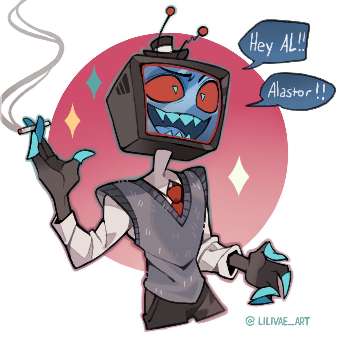 Figuring out how to draw this silly lil guy 📺 #HazbinHotel #HazbinHotelVox