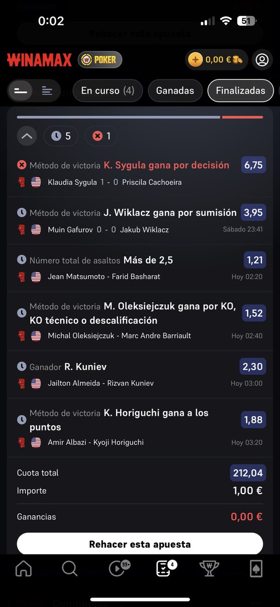 BrunoCaser53704's tweet photo. @WinamaxDeportes cuándo vais a arreglar esto? Ahí pone en Winamax mismo que Sygula ha ganado por decisión, a qué el rojo? Y si por ello me quedo sin poder hacer algún cash out, entonces qué, me compensaréis? https://t.co/GruJannPKM