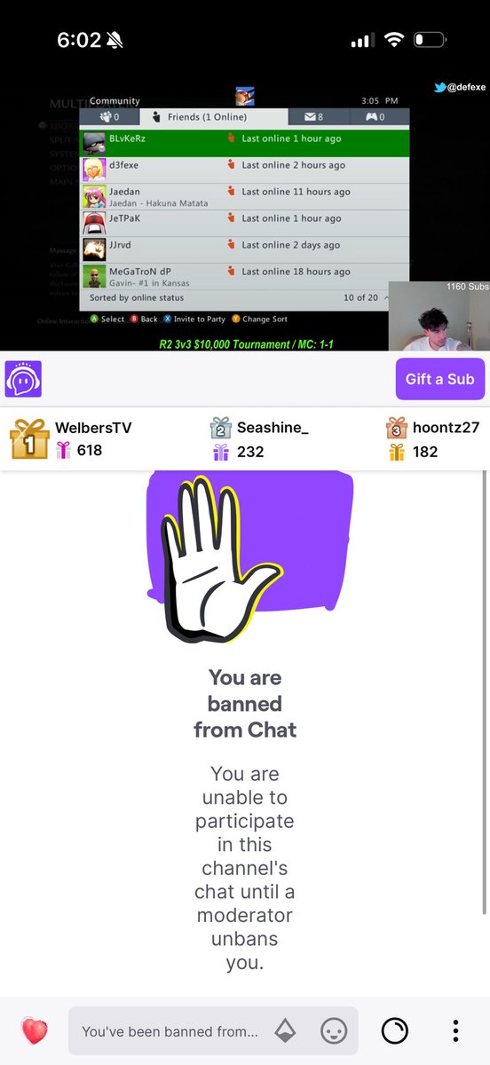 1st rounded in his best game so he perm bans me 😂😂😂 lmao shitter