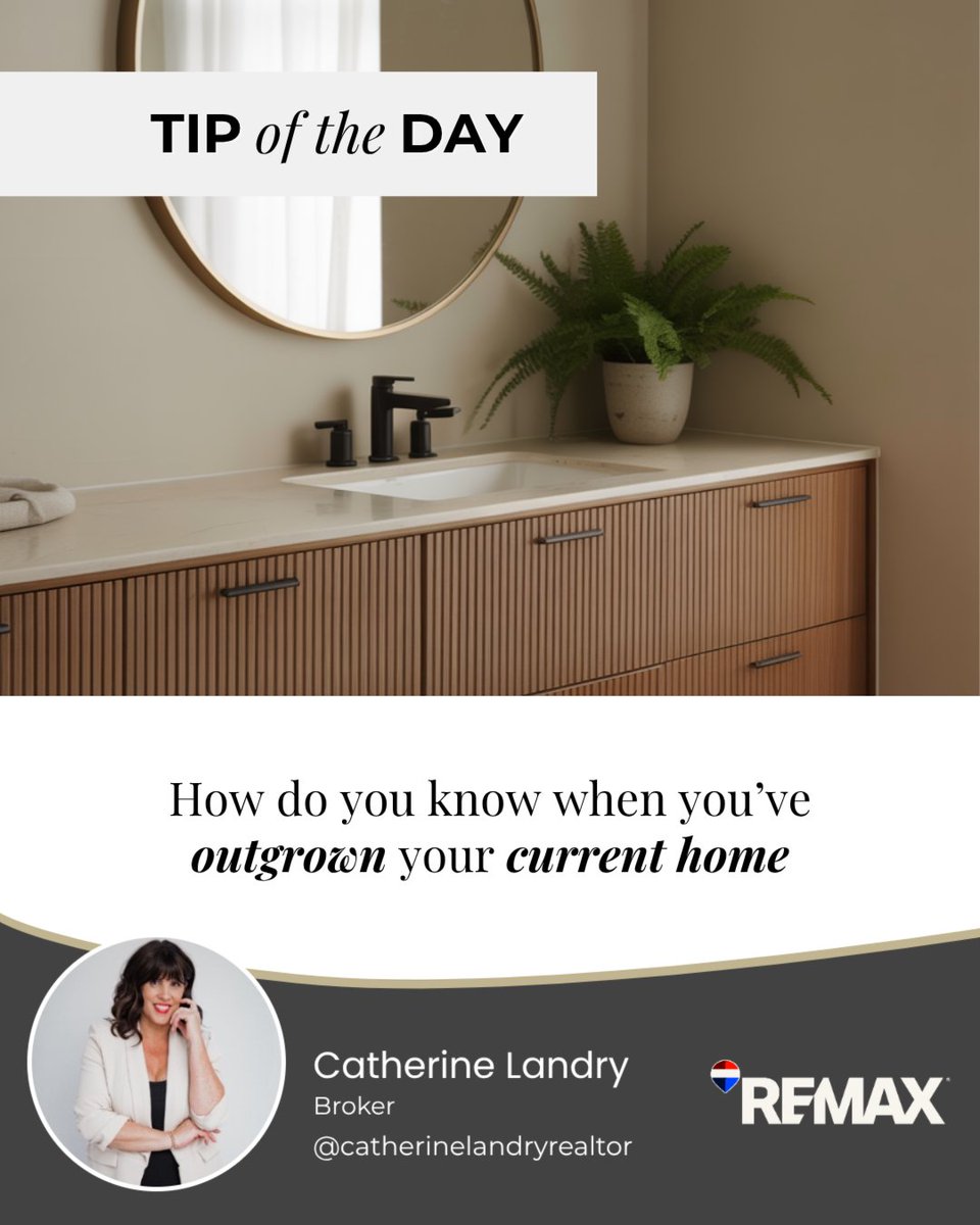 Signs you’ve outgrown your space might include:
📈 Feeling cramped
🚪 Needing more bedrooms
👨‍👩‍👧‍👦 Changes in family size or lifestyle
💼 Needing a dedicated office
🔧 Constant repairs or outdated features

If it feels like your home no longer fits your life, let’s talk!