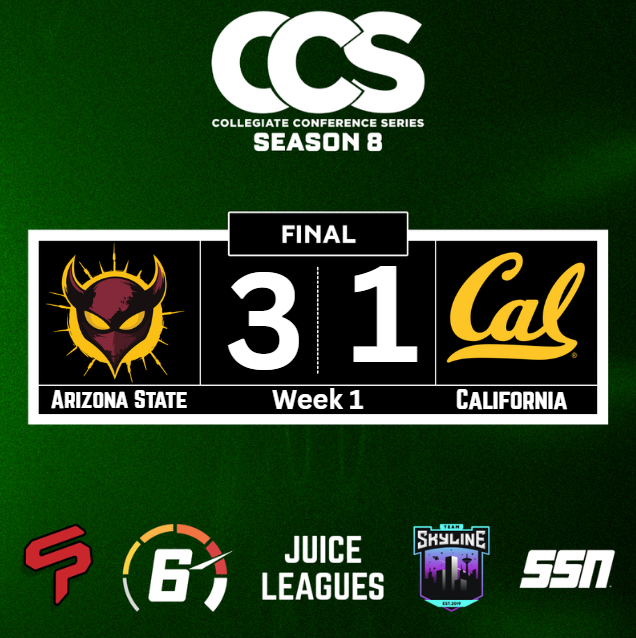 CollegiateCCS's tweet photo. ARIZONA STATE DEFEATS CALIFORNIA IN FOUR TO CLOSE THE NON CONFERENCE SCHEDULE 2-0 GOING INTO CONFERENCE PLAY!

@ASUesports will open up conference play next week with TCU! https://t.co/QjRUNDTCO1