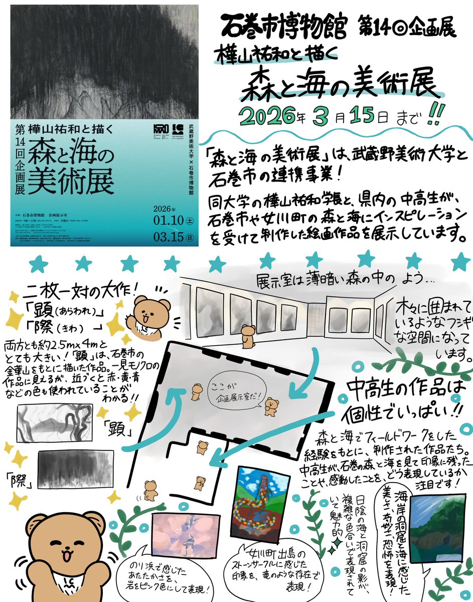 \マンガ「某学芸員の日々」第６回　森と海の美術展/
★読みやすいように、分割してみました！