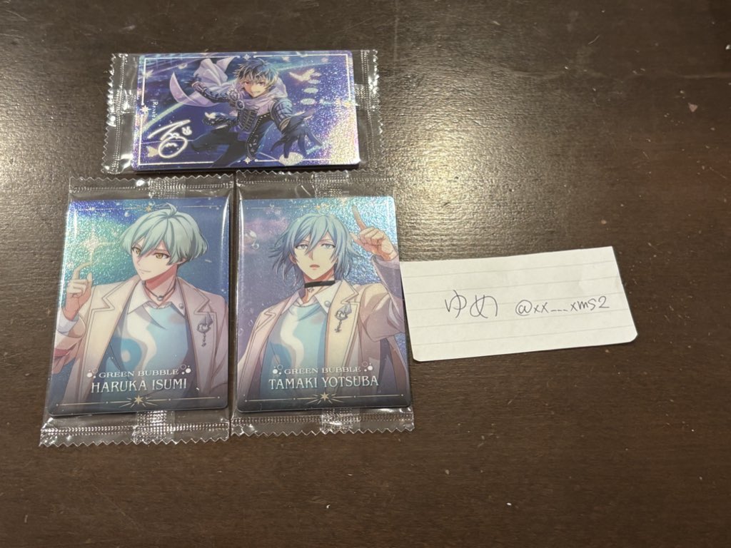 xx___xms2's tweet photo. アイナナ アイドリッシュセブン ウエハース 26 交換

譲）BW百 、 シャフユニ 悠 環

求）BW 天 一織 、シャフユニ 天 陸 一織

✩ 郵送又は広島市内手渡し
✩ 1点〜◎
✩ BW⇔BW 優先
✩ シャフユニ2：BW1 ◎ https://t.co/iUoBoUp8Yv