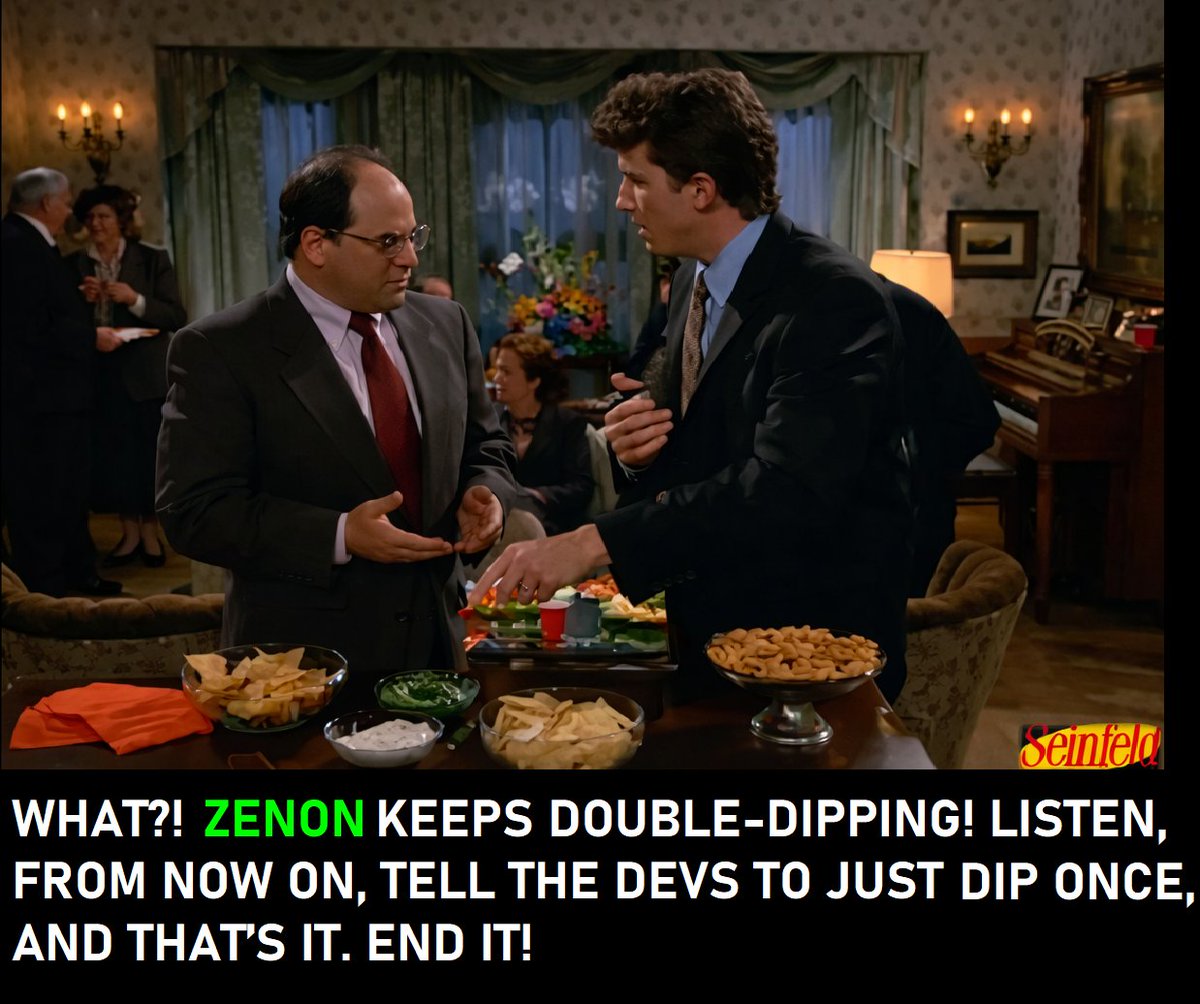 Dips are for ______ = #ZENON , so I brought chips and conviction. 

But for real, for real, my buy button is starting to develop PTSD, Kraken. 🤕

PLEASE. LIST. NOW!  

$BTC $ZNN $QSR #CRYPTO #BITCOIN #TheAliensKnow: to end it, and then send it –– straight to $3,000!