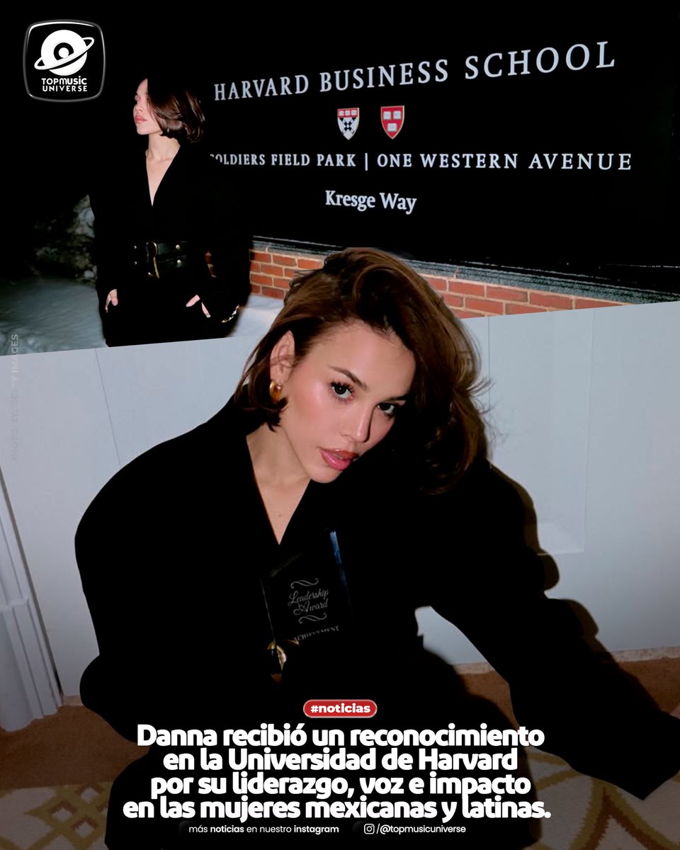 TopMuniverse's tweet photo. Orgullo Mexicano! Danna acaba de recibir un reconocimiento en la Universidad de Harvard por su liderazgo, voz e impacto en las mujeres mexicanas y latinas. https://t.co/ZqAQ8PoRzz