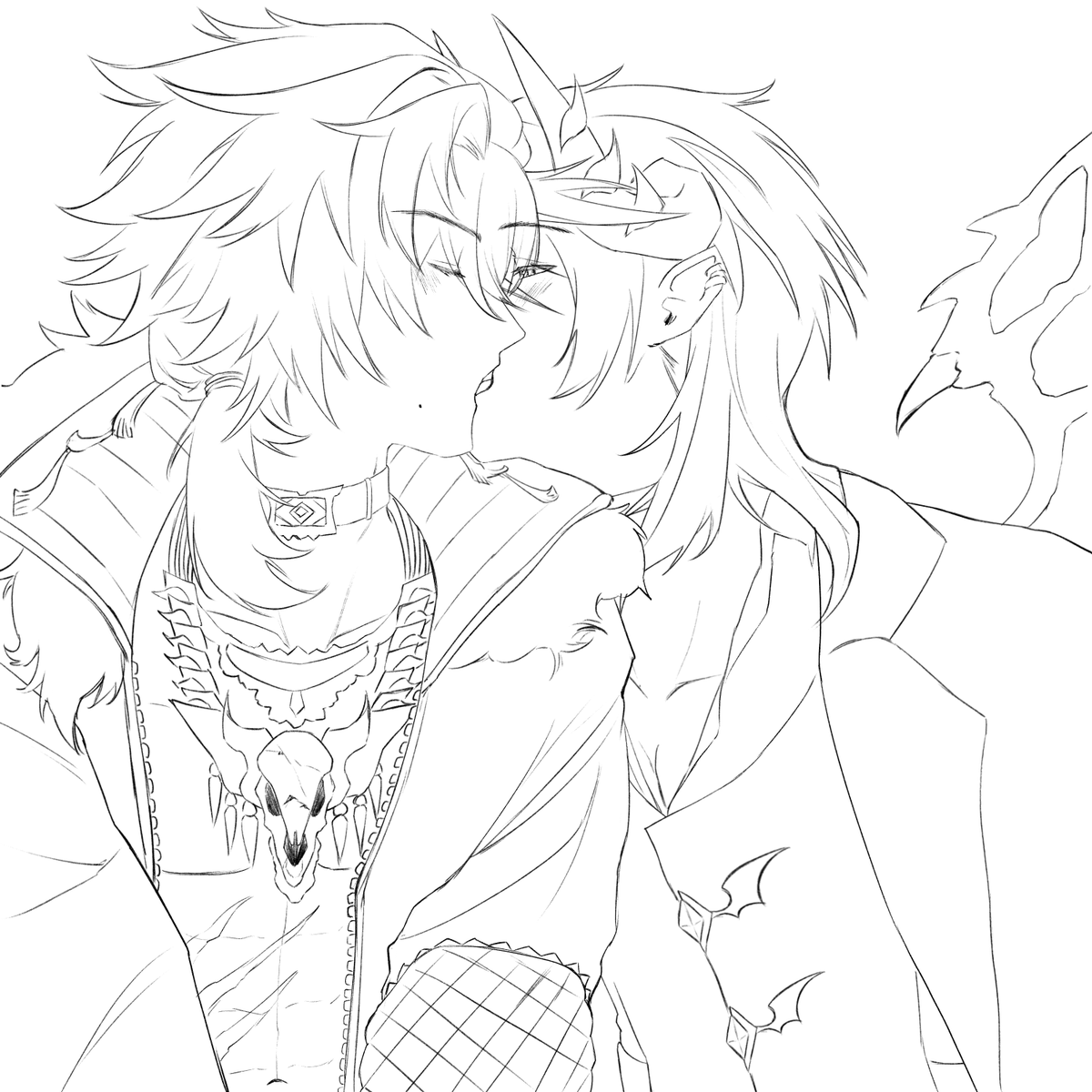 bearuruma's tweet photo. #blazelust doodle 
happy early valentines🧡💜 https://t.co/kTD4wQF4VM
