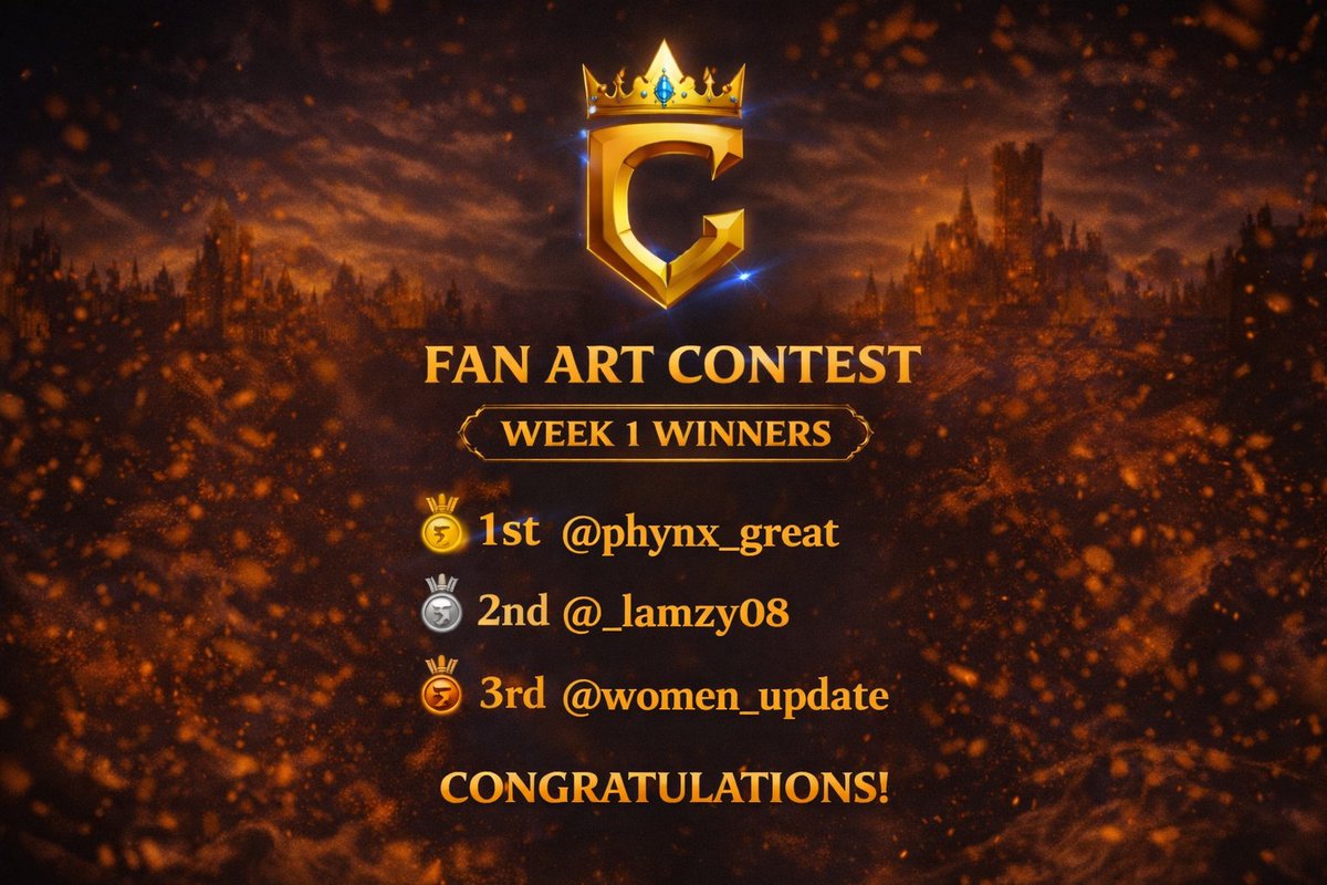 👑 Crownie Fan Art Contest - Week 1 Winners

The crowns have been claimed.
Congratulations to our Week 1 Fan Art Contest winners for outstanding creativity and community impact:

🏆 Winners
• 🥇- @phynx_great
• 🥈- <a href="/_lamzy08/">Abdul🔥✨</a>
• 🥉- <a href="/women_update/">Women Football Updates</a>

Congratulations open a Discord