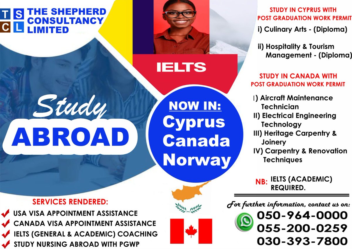 ShepherdLimited's tweet photo. Study Abroad and remain there to work after Graduation! https://t.co/G4o44m2LKK
