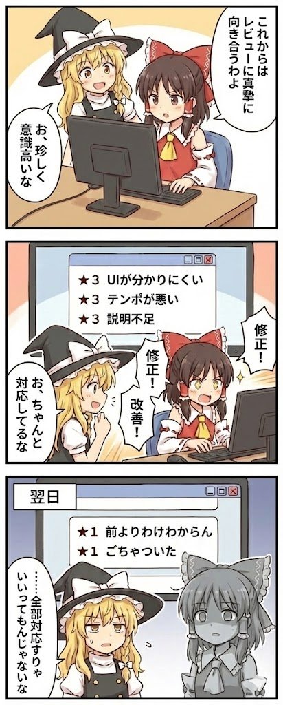 レビュー対応って、難しい。 