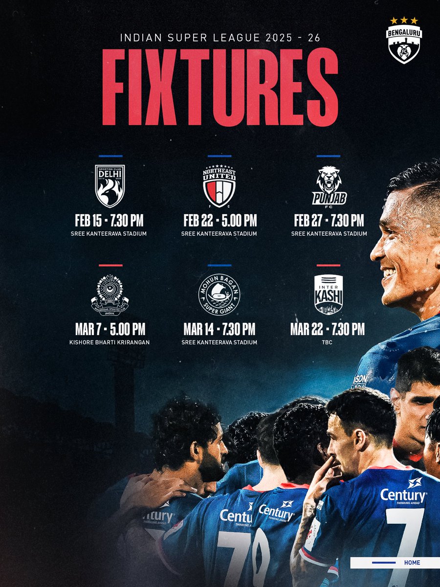 bengalurufc's tweet photo. Bengaluru, mark your calendars. 🗓️

The Blues are locked in for the season. 🔒

#WeAreBFC https://t.co/mdvDu1gimW