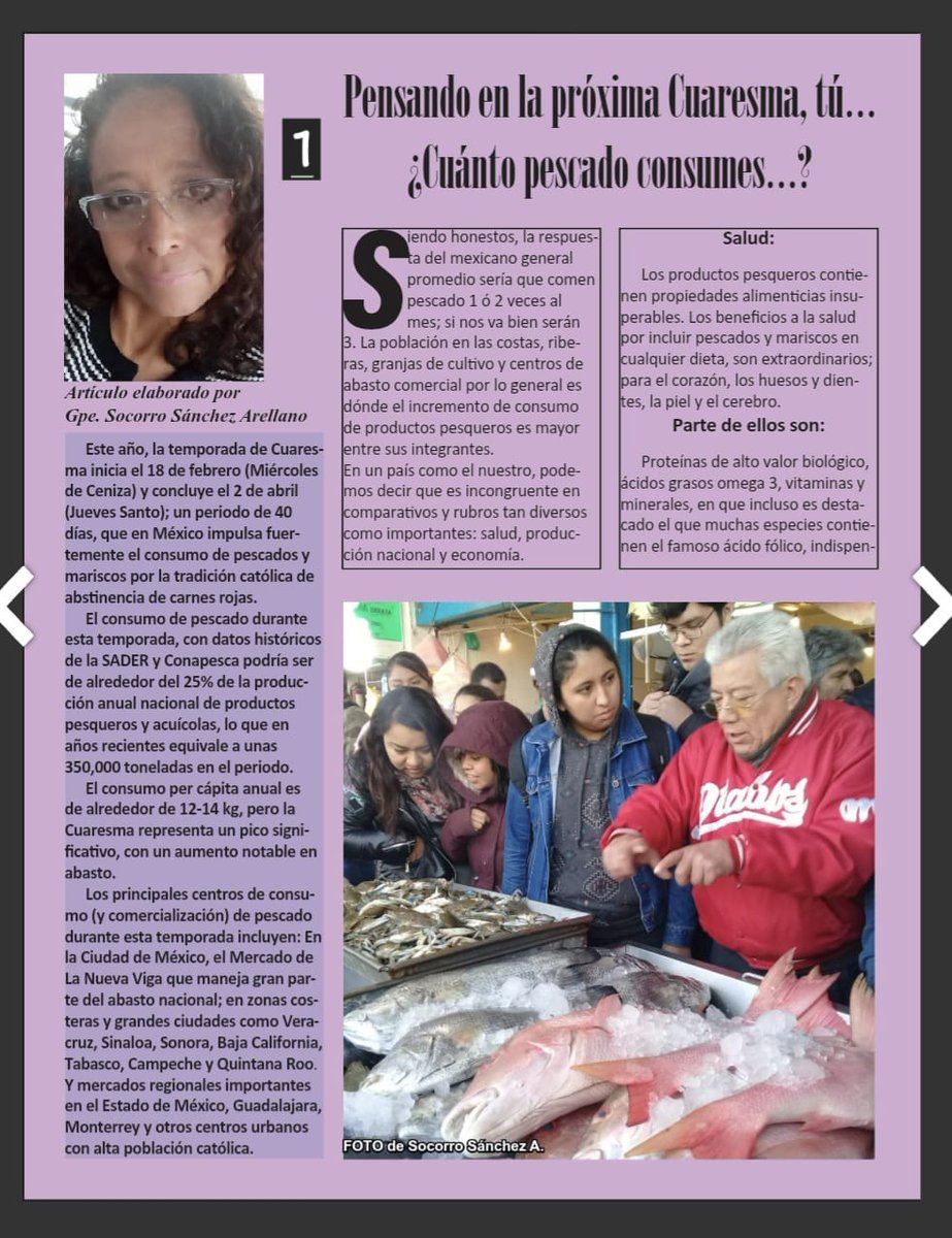 Vientoyveneno's tweet photo. Agradecemos en lo que vale a #NOTIPESCA, la publicación del artículo bajo nuestra pluma previo a la #Cuaresma...
Tú, ¿cuánto #Pescado consumes?
Integramos capturas y enlace a publicación completa.
Pág.: 30 a 32.
Vigencia: Febrero 26.
Gracias por tiempo y favor de lectura. https://t.co/Rh32RvIHJH