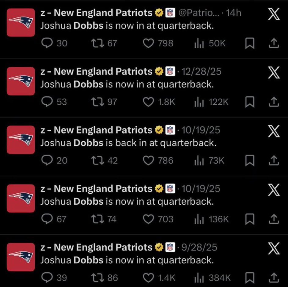 Drake Maye finished the season 12th in passing attempts (4th in yards) because the Patriots absolutely refused to stat pad like the respectable franchise they are