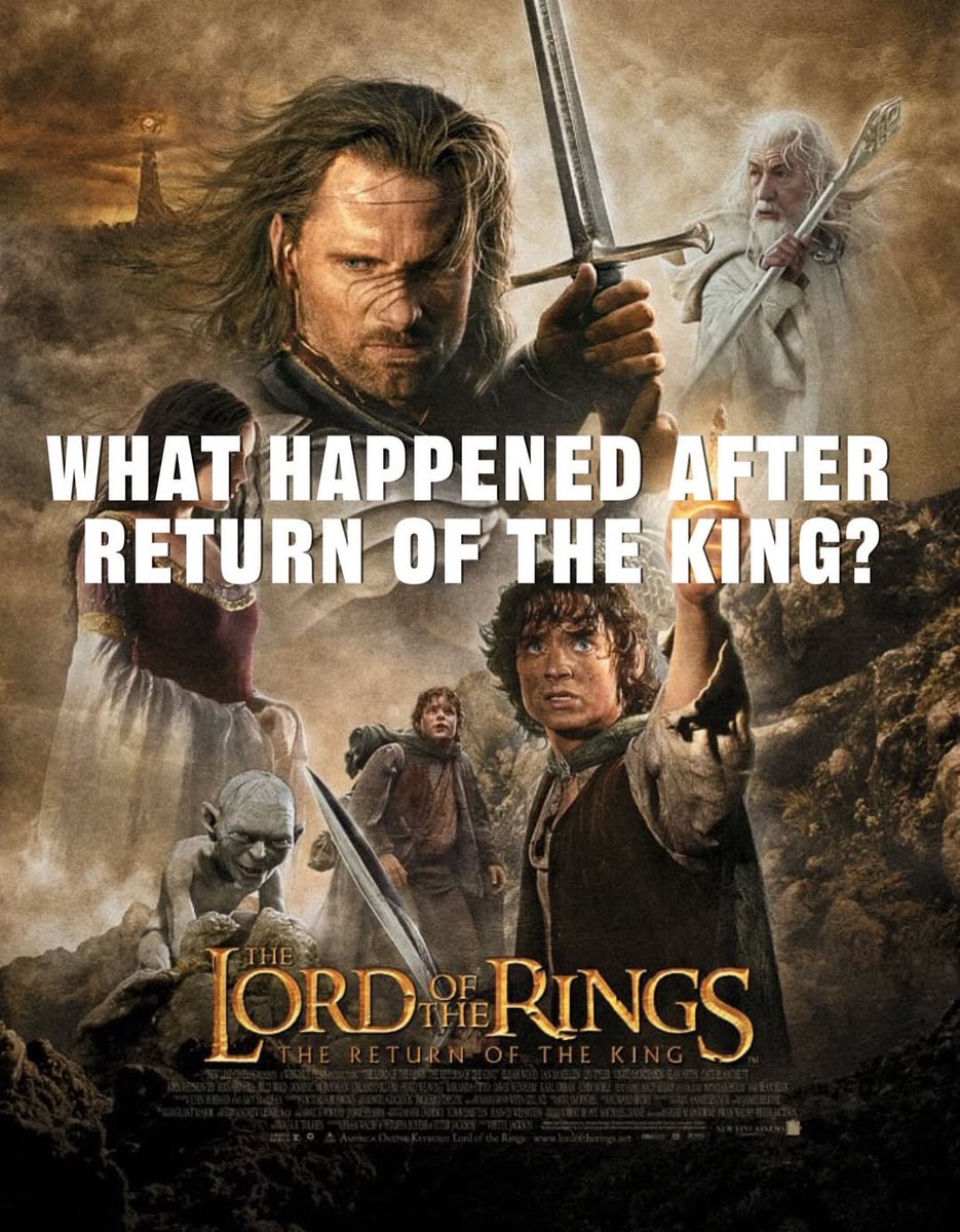 The fates of the Fellowship after the events of The Lord of the Rings. 

Via: 90snerdalert on TikTok
🧵