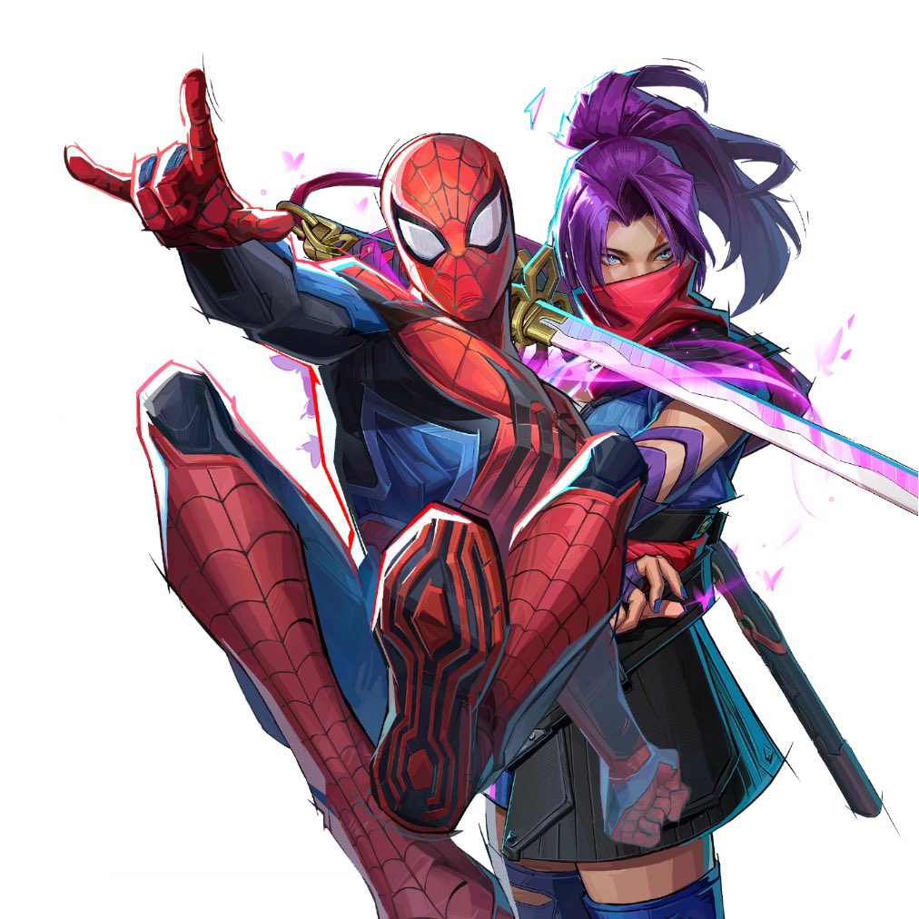 Grandmaster3K's tweet photo. I’ve been thinking a crossover between #spidersai and #windbee. The primary reasons behind this decision are that both Sai and Windblade are skilled sword fighters and telepaths, while Spidey and Bumblebee are charming, friendly, and compassionate heroes. https://t.co/KwJEwwwXCa