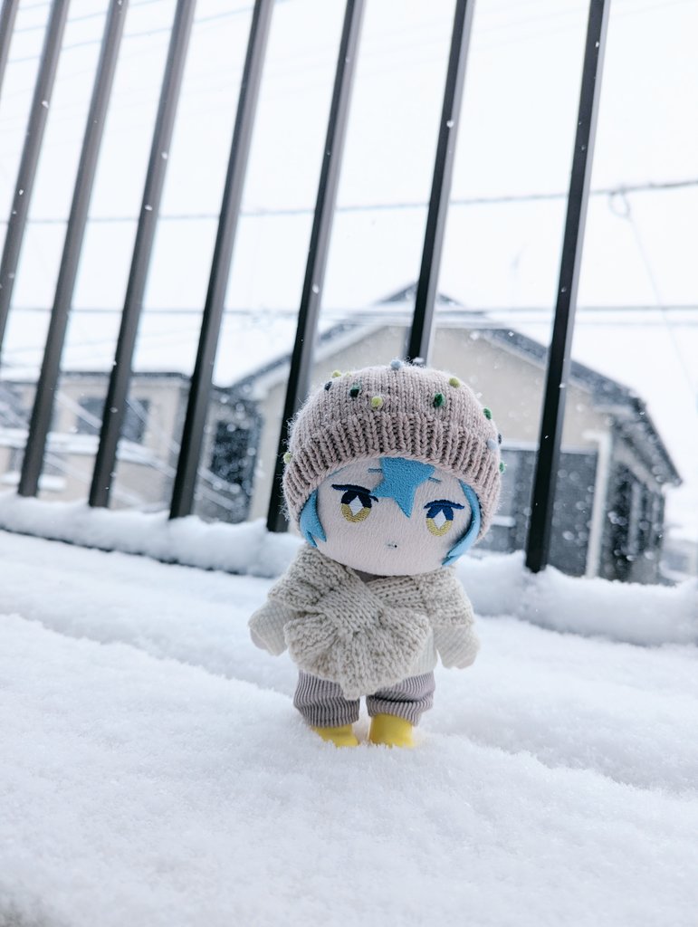 いでぬ　を　ねむらせ　いでぬ　の　やね　に　ゆき　ふりつむ☃️