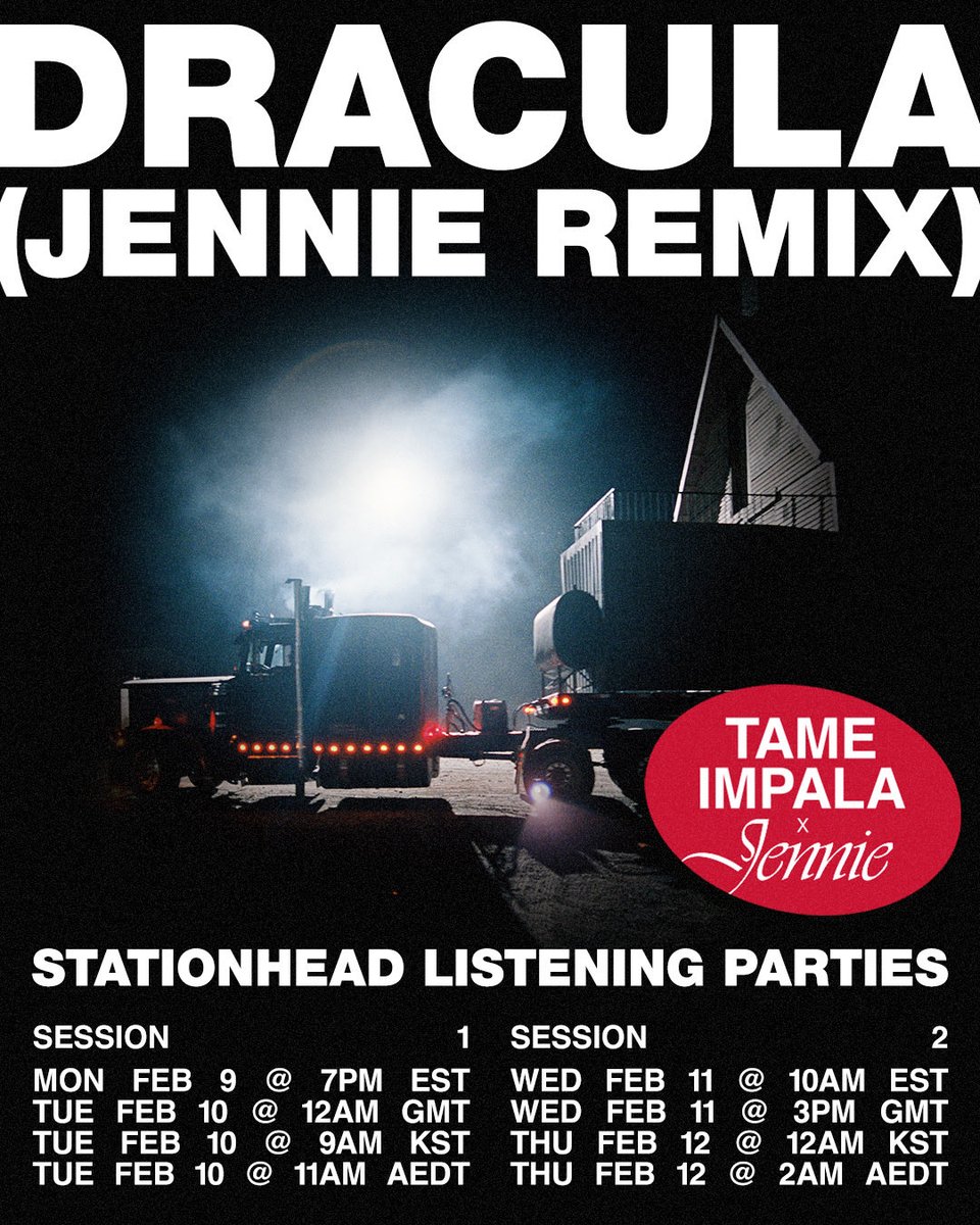 Join us for the Dracula (Remix) fan listening parties on <a href="/STATIONHEAD/">STATIONHEAD</a> 🧛‍♀️

🔗 stationhead.com/c/jenniehq