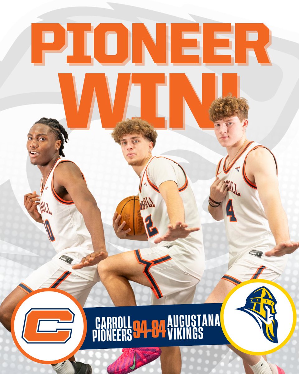 pio_athletics's tweet photo. PIOS WIN!

@Pio_CarrollMBB takes down Augustana behind Peyton McKenna's 30 points!

#GoPios https://t.co/nkjjY5UPST