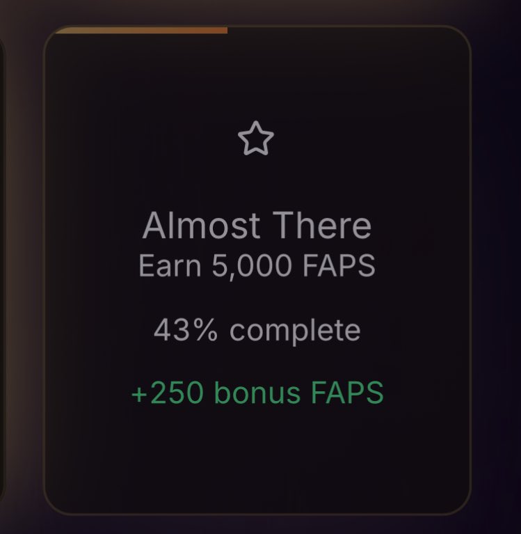Almost There achivement in <a href="/FractionAI_xyz/">Fraction AI</a> looks also very interesting.

Only 7 believers got it already. Keep going and believe in FractionAi 💪