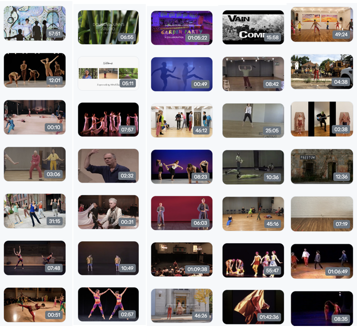 As a shadowy substitute for live dancing by Douglas Dunn + Dancers, we have made available some work on Vimeo. You are welcome to roam around - over 150 videos online!  

To watch:  vimeo.com/dunndance

DouglasDunnDance.com