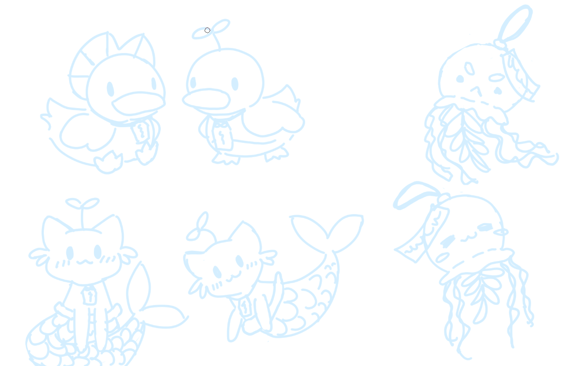 Designing a chat mascot for us! Meet the Ponderers. What will you pick as your true form?

It's so difficult to decide.