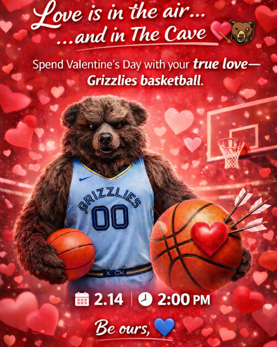 LSBCheer's tweet image. Saturday 2/14 is our last home regular season game.  Let's pack The Cave in Red, White or Pink as we celebrate our seniors and Valentines Day #GoGrizzGo #ClawsOut