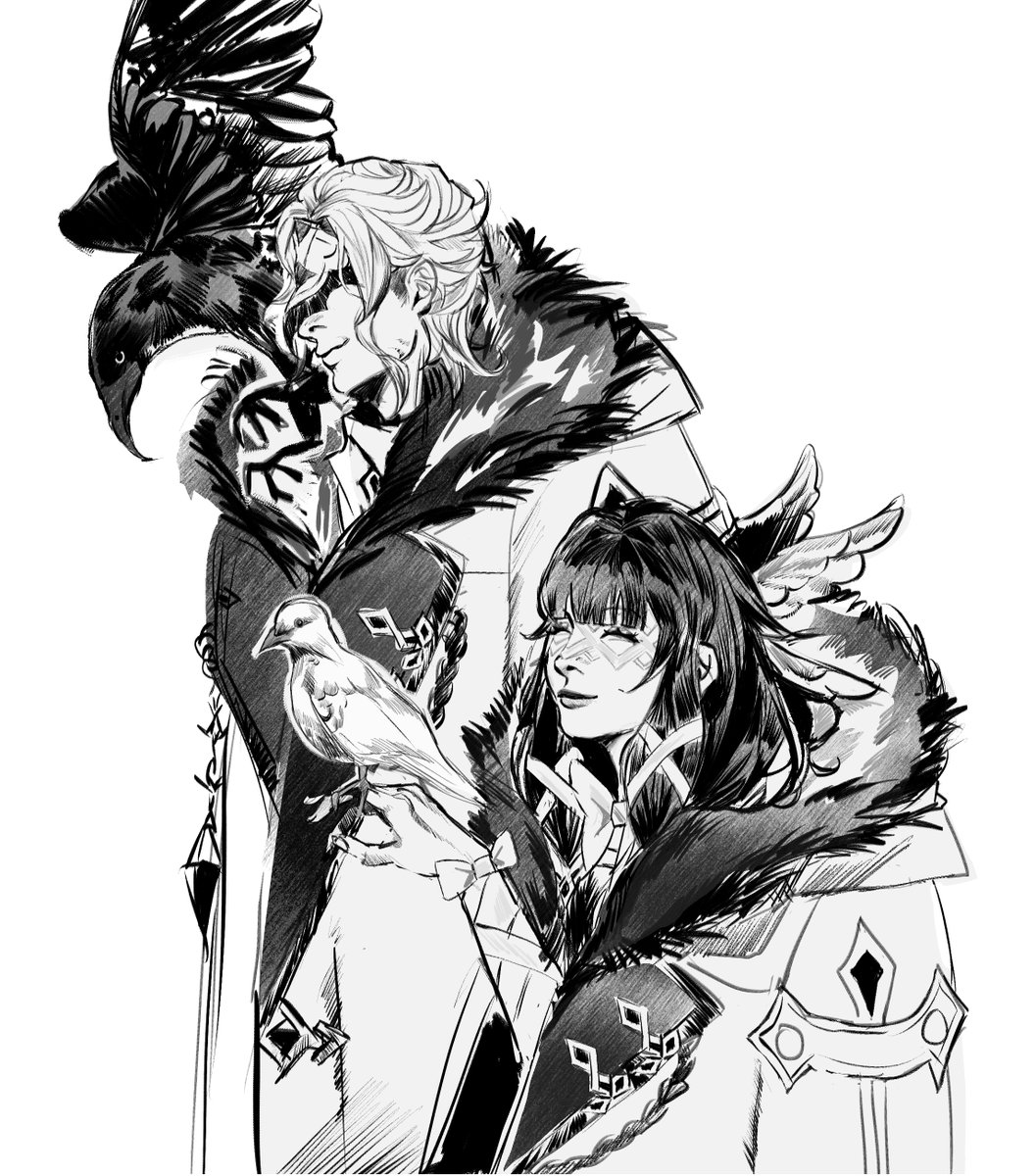 two birds on a wire #dottore #columbina