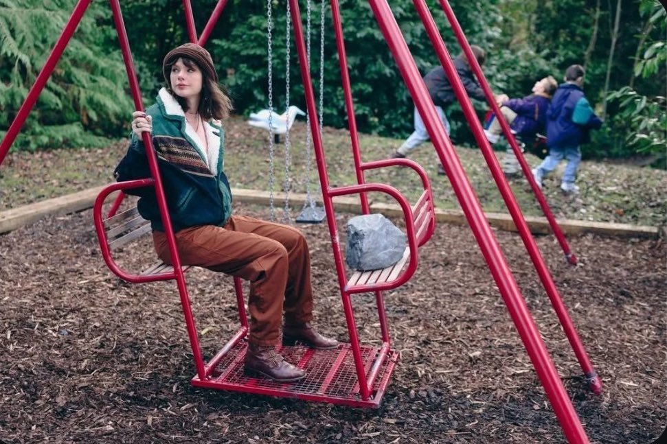 Notice how she was mostly locked up in the house with the rock. "Me locking myself away in my house for a lot of years. I'll never get that time back." Not having adventures like she wanted. "For just one hour of sunshine" and the only time she was outside was on the swing.
