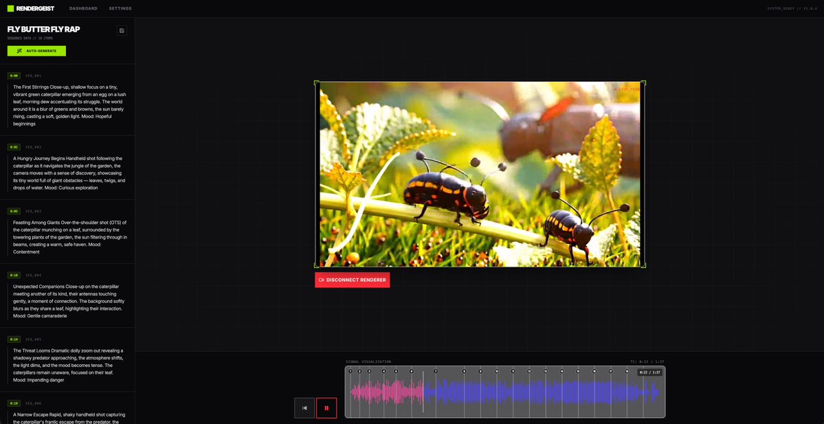 Rendergeist storyboard UI