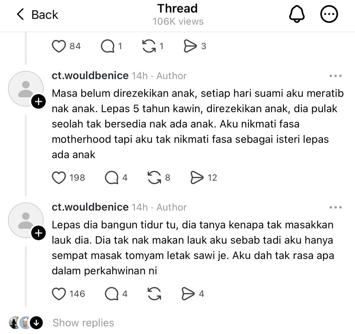 Kak.. pulangkan je la laki kau kat parents dia. Sumpah benak ubi sangat. 🙄Menyirap baca