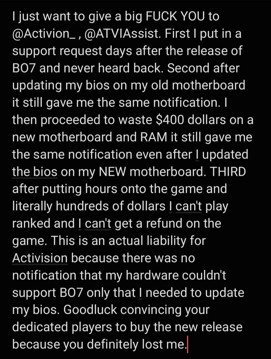 AnthonyMahaffey's tweet photo. @Activision ,@ATVIAssist https://t.co/H2jaylvnfa